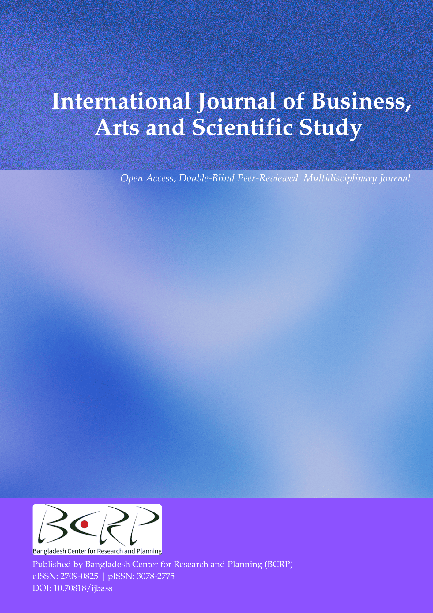 International Journal of Business, Arts and Scientific Study (IJBASS) Journal Cover